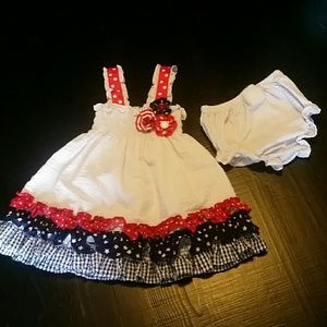Red white & blue Dress for baby girl